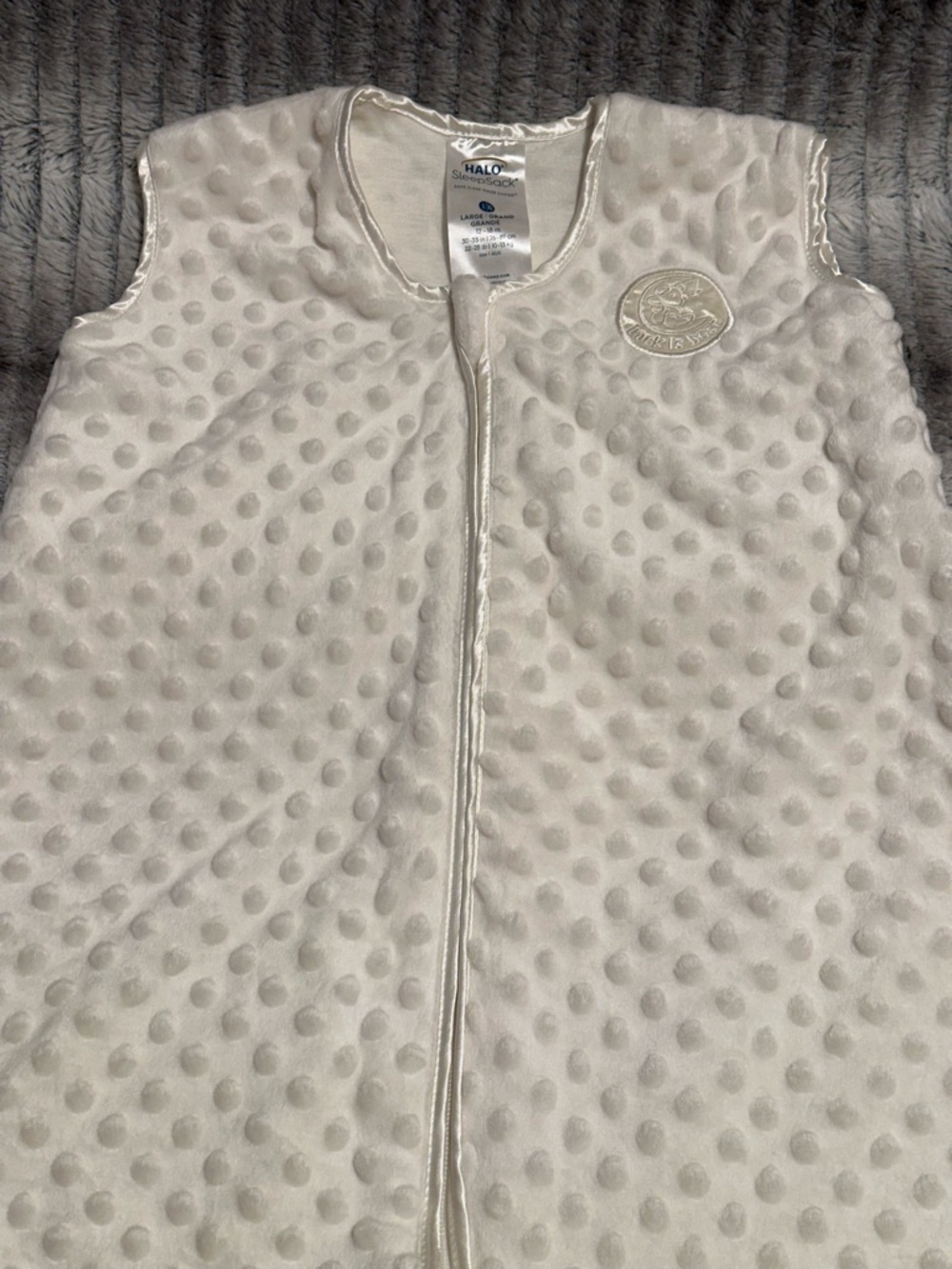 NWOT HALO Plushy Dot Velboa 1.5 TOG Sleepsack Sleeveless WearableSize Large